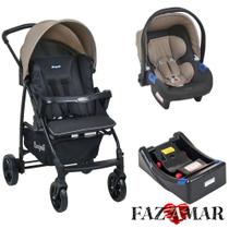 Carrinho de bebê travel system ecco bege + bebê conforto + base -Burigotto