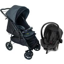 Carrinho de Bebê Travel System Galzerano Maranello II Preto e Cinza + Cocoon Black