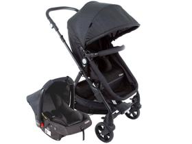 Carrinho de Bebe Travel System Poppy Duo Preto Mescla com Bebê Conforto - Cosco Kids