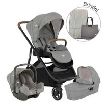 Carrinho de Bebê Travel System Trio Versatrax E Pebble Cinza + Brinde Exclusivo - Joie