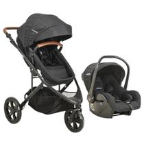 Carrinho De Bebê Trek Preto Com Bebê Conforto Casulo Click