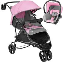 Carrinho de Bebe Tutti Baby Evo com Bebe Conforto Rosa