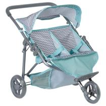 Carrinho de bebê Twin Jogger Doll Adora Zig Zag com capa solar de mais de 3 anos