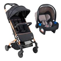Carrinho de Bebê Zap Preto Cobre e Bebê Conforto Touring X - Burigotto