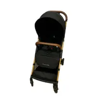 Carrinho de Bebê Zurich Preto Gold Couro Marrom Premium Baby