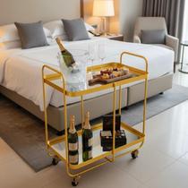 Carrinho de Bebidas Chá Bar Com Espelho Decorativo Retangular Carrinho Bar Casa Sala Cozinha Hall