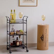 Carrinho de Bebidas Decorativo Retangular 3 Andares
