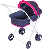 Carrinho De Boneca Bebê Reborn Azul Berço - Mep Kids