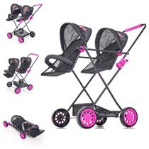 Carrinho De Boneca Bebê Sag Gêmeos Baby Menina Reborn