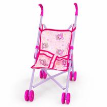 Carrinho de Boneca Infantil Dobrável Rosa para Passeio Ark Toys 3+ Anos AKT4229