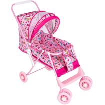 Carrinho De Boneca Milano Bebe Reborn Rosa P/ Boneca Grande - Mep Kids