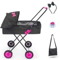 Carrinho de Boneca Veneza 79 CM ALT Bebe Reborn Milan Luxo