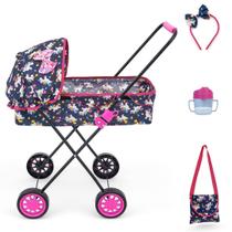 Carrinho de Boneca Veneza 79 CM ALT Bebe Reborn Milan Luxo