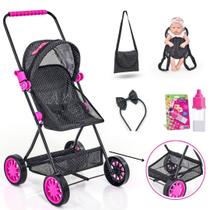 Carrinho De Boneca Veneza Baby Sag Menina Bebê Reborn Alive com Acessórios