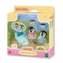 Carrinho de brincar dos bebes pinguins sylvanian families - epoch magia