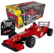 Carrinho de Brinquedo com Controle Remoto Corrida Fórmula 1 Deluxe Car F1 Vermelho Ferrari
