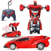 Carrinho de Brinquedo Com Controle Remoto Transformers Robô (Vermelho)