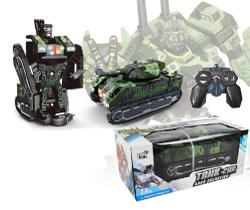 Carrinho de Brinquedo com Controle Remoto Transformers Tanque de Guerra Militar Vira Robô - Fun Game Carrinho de Brinquedo com Controle Remoto Transformers Tanque de Guerra Militar Vira Robô - Fun Game