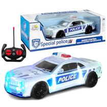 Carrinho de Brinquedo Controle Remoto Policia Americano Luzes Pneus de Borracha - Toy King