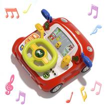 Carrinho de Brinquedo Educativo Infantil com Volante Interativo Sons Sensorial Musical para Bebê Criança