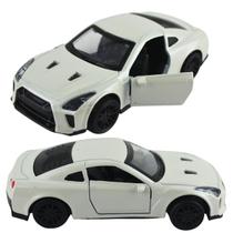 Carrinho de Brinquedo Esportivo Colecionável em Miniatura com Portas que Abrem Nissan GTR R35 Branco