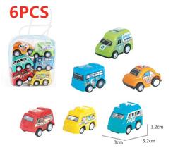 Carrinho de Brinquedo Fricção Kit Com 6 Carros + Bolsa Urbano