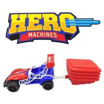 Carrinho De Brinquedo Hero Machines Super Carro Com Pedal Lançador Azul Veloz
