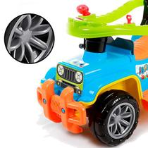 Carrinho de Brinquedo Quadriciclo Infantil Jip Jip Com Adesivo Protetor Segurança Haste Articulada Coordenação Motora
