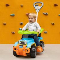 Carrinho de Brinquedo Quadriciclo Infantil Jip Jip Com Empurrador Apoiador Antiderrapante Aro Protetor Para Bebê - Maral