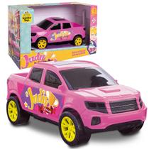 Carrinho de brinquedo rosa lilás pick up menina princesa