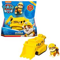 Carrinho de Brinquedo Rubble Bulldozer Patrulha Canina Veículo Miniatura Caminhão Presente Infantil Criança Personagem