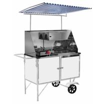Carrinho de Cachorro Quente e Lanche com Toldo e Rodas Maciças Cefaz