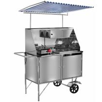 Carrinho de Cachorro Quente Luxo Inox com Toldo L09M/T Cefaz Carrinho de Cachorro Quente Luxo Inox com Toldo L09M/T Cefaz
