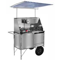 Carrinho de Cachorro Quente Luxo Inox com Toldo L10P/T Cefaz Carrinho de Cachorro Quente Luxo Inox com Toldo L10P/T Cefaz