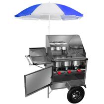 Carrinho de Cachorro-Quente Simples Inox com Guarda-Sol SM08P-GS Cefaz Carrinho de Cachorro-Quente Simples Inox com Guarda-Sol SM08P-GS Cefaz