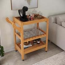 Carrinho de Café Multiuso Server c/ Rodízios Madeira Carrinho de Café Multiuso Server c/ Rodízios Madeira