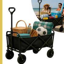 Carrinho de Carga Dobrável IWMABRU 100kg Ideal para Praia, Camping, Pesca e Passeios Compacto e Resistente Preto