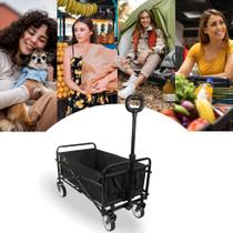 Carrinho de Carga Dobrável IWMABRU 120kg Ideal para Praia, Camping, Pesca e Passeios Compacto e Resistente Preto