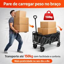 Carrinho de Carga Dobrável Multiuso - Preta Carrinho de Carga Dobrável Multiuso - Preta
