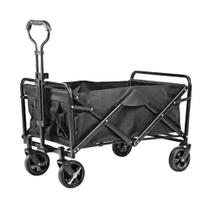 Carrinho de Carga Dobrável Multiuso Preto 100kg Aço Resistente Portátil Compacto