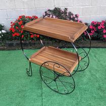 Carrinho de Chá M Arabesco Rococó em Madeira de Demolição Sudeste Rústico Carrinho de Chá M Arabesco Rococó em Madeira de Demolição Sudeste Rústico