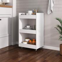 Carrinho de Chão Gabinete Armário Multiuso Organizador Banheiro com Rodízios Nicho Lume