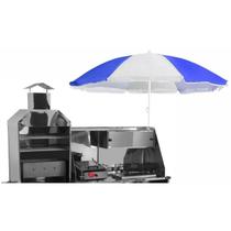 Carrinho de Churrasco Cachorro Quente e Lanche Inox Guarda Sol com Rodas Maciças Cefaz Carrinho de Churrasco Cachorro Quente e Lanche Inox Guarda Sol com Rodas Maciças Cefaz