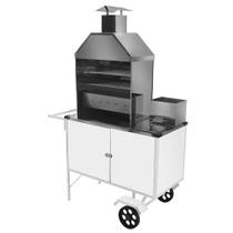 Carrinho de Churrasco Cefaz Luxo Branco com Rodas Maciças BL03M