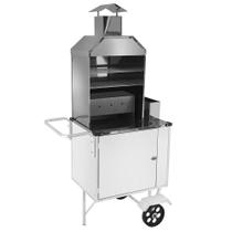 Carrinho de Churrasco Cefaz Simples Branco Rodas Maciças BS01M