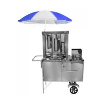 Carrinho de Churrasco Grego Inox Guarda Sol e Rodas Maciças Cefaz Carrinho de Churrasco Grego Inox Guarda Sol e Rodas Maciças Cefaz