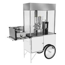 Carrinho de Churros Cefaz Branco 2 Doceiras e Rodas de Bicicleta BL23P