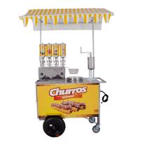 Carrinho de Churros Gourmet Completo 4 Doceiras Profissional Fuso