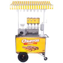 Carrinho de Churros Gourmet Completo 4 Doceiras Profissional