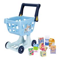 Carrinho de compras Bluey com rodas giratórias para crianças Carrinho de compras Bluey com rodas giratórias para crianças